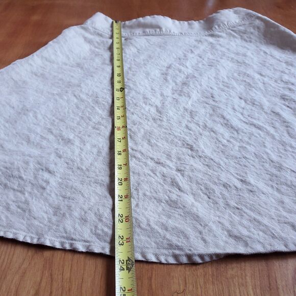 Merona 100% Linen Skirt 30 x 24 VTG Sz 8 Knee Length Y2K Minimalist 90s Neutral - Picture 8 of 9